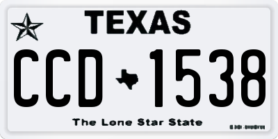TX license plate CCD1538