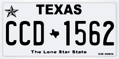 TX license plate CCD1562