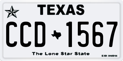 TX license plate CCD1567