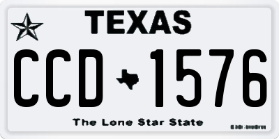 TX license plate CCD1576