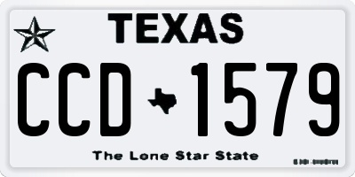 TX license plate CCD1579