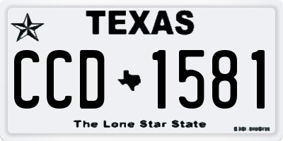 TX license plate CCD1581