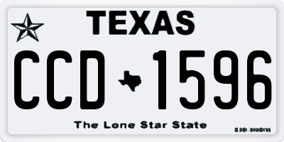 TX license plate CCD1596