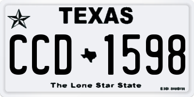 TX license plate CCD1598