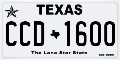 TX license plate CCD1600