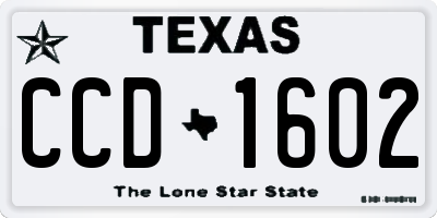 TX license plate CCD1602