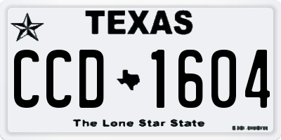 TX license plate CCD1604