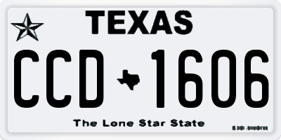 TX license plate CCD1606