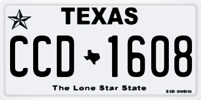 TX license plate CCD1608