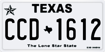 TX license plate CCD1612
