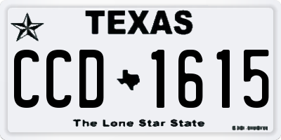TX license plate CCD1615