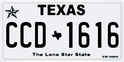 TX license plate CCD1616