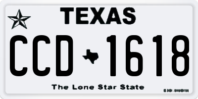 TX license plate CCD1618