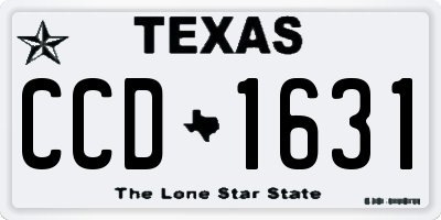 TX license plate CCD1631