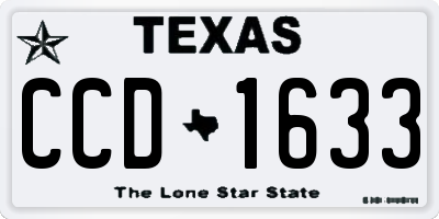 TX license plate CCD1633