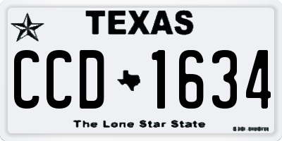 TX license plate CCD1634
