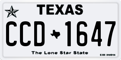 TX license plate CCD1647