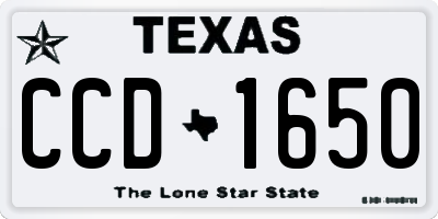TX license plate CCD1650