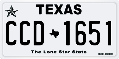 TX license plate CCD1651