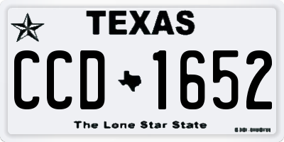 TX license plate CCD1652