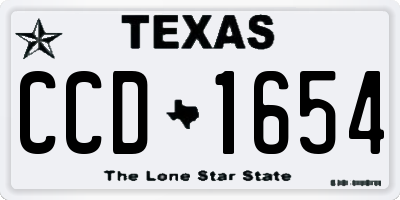 TX license plate CCD1654