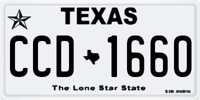 TX license plate CCD1660