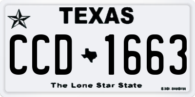 TX license plate CCD1663