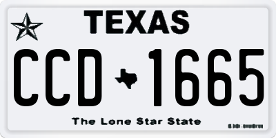 TX license plate CCD1665