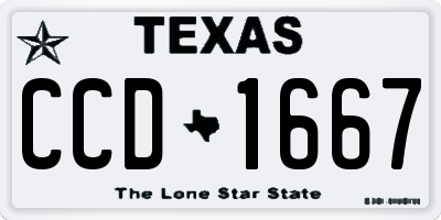 TX license plate CCD1667