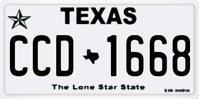 TX license plate CCD1668
