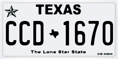 TX license plate CCD1670
