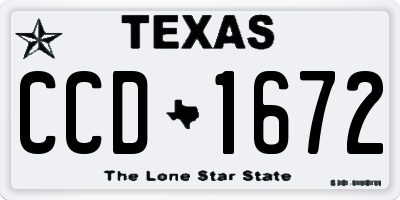 TX license plate CCD1672