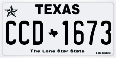 TX license plate CCD1673