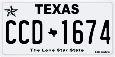 TX license plate CCD1674
