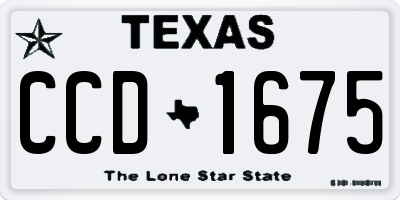 TX license plate CCD1675
