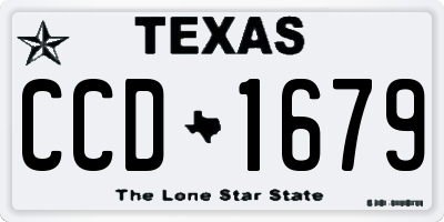 TX license plate CCD1679