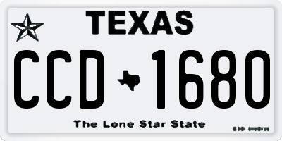 TX license plate CCD1680