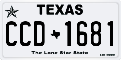 TX license plate CCD1681