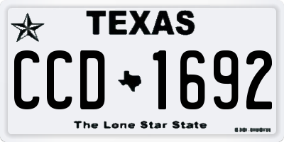 TX license plate CCD1692