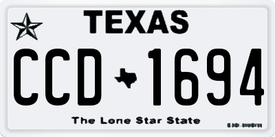 TX license plate CCD1694