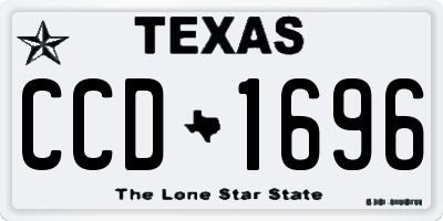 TX license plate CCD1696