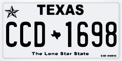 TX license plate CCD1698