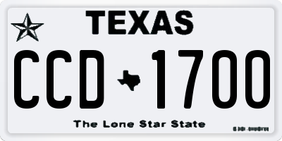 TX license plate CCD1700
