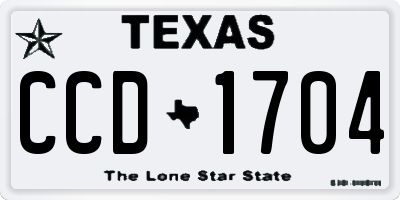 TX license plate CCD1704