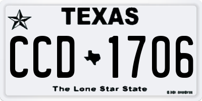 TX license plate CCD1706