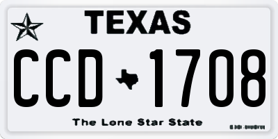 TX license plate CCD1708