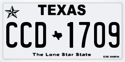 TX license plate CCD1709