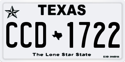 TX license plate CCD1722