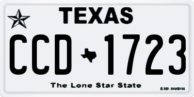 TX license plate CCD1723