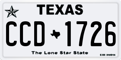 TX license plate CCD1726